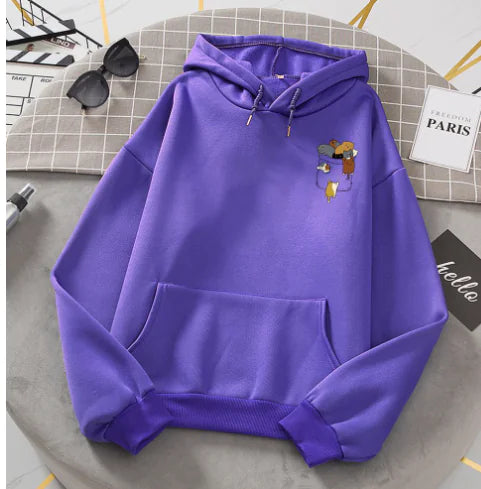 Popular Women's Cat Fleece Long-Sleeve Hoodie