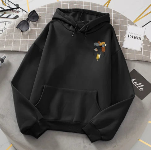 Popular Women's Cat Fleece Long-Sleeve Hoodie