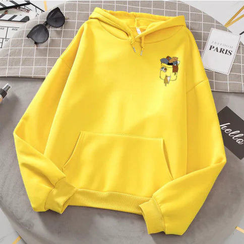 Popular Women's Cat Fleece Long-Sleeve Hoodie