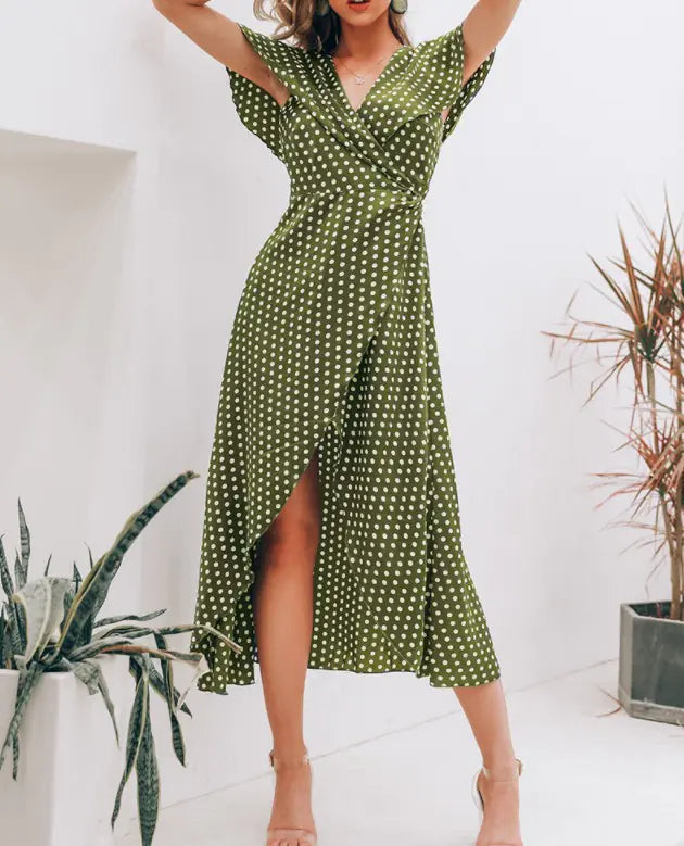 Polka Dot Long Dress - Popular Style