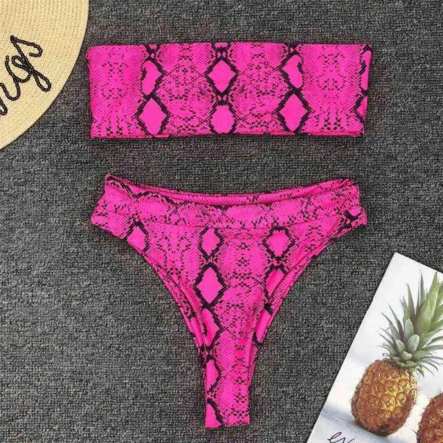 Popular Sexy Yellow Leopard Print Bikini Set