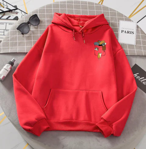 Popular Women's Cat Fleece Long-Sleeve Hoodie