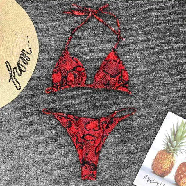 Popular Sexy Yellow Leopard Print Bikini Set